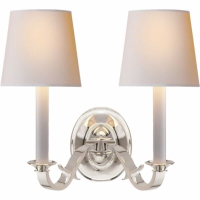 Channing Double Sconce - Polished Silver