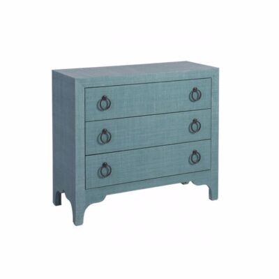 Balboa Island Raffia Hall Chest- Seaglass Green