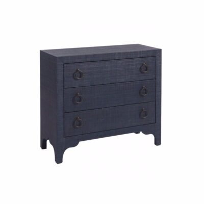 Balboa Island Raffia Hall Chest- Marine Blue