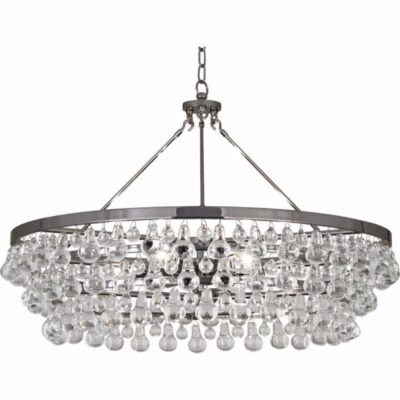 Clear Ice--large Chandelier - Polished Nickel