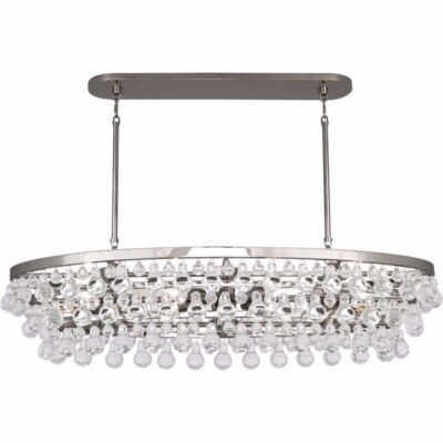 Clear Ice--oval Large Chandelier - Polished Nickel