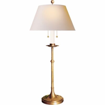 Dorchester Club Table Lamp - Antique Burnished Brass & Natural Paper Shade