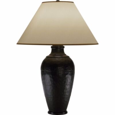 Hacienda Table Lamp - Antique Rust/translucent Flax Parchment