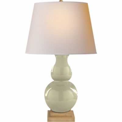 Gourd Table Lamp--large - Celadon Crackle