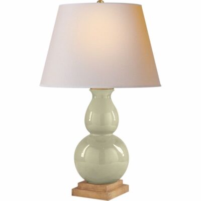 Gourd Table Lamp--small - Celadon Crackle