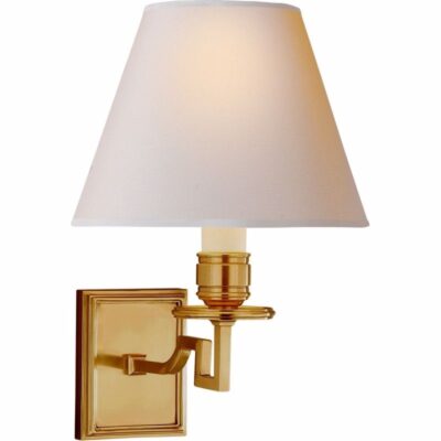 Greek Key Sconce - Natural Brass