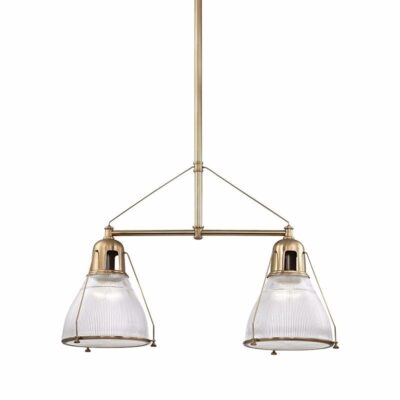 Noho Double Pendant - Aged Brass