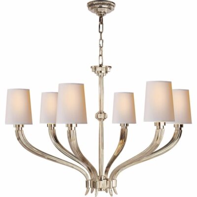 Larsen Large Chandelier - Polished Nickel
