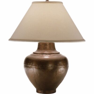Mission Table Lamp - Copper/natural Fabric