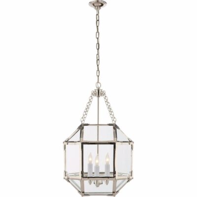 Morris Small Lantern - Polished Nickel With Clear Glass