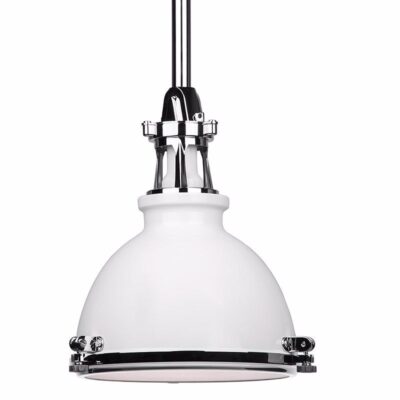 Industria Pendant--medium - White & Polished Nickel