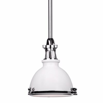 Industria Pendant--small - White & Polished Nickel