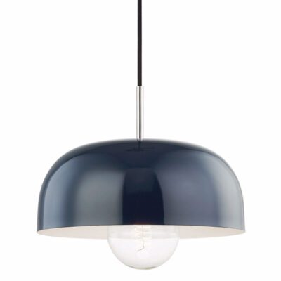 Pacific Pendant Medium - Navy- Polished Nickel