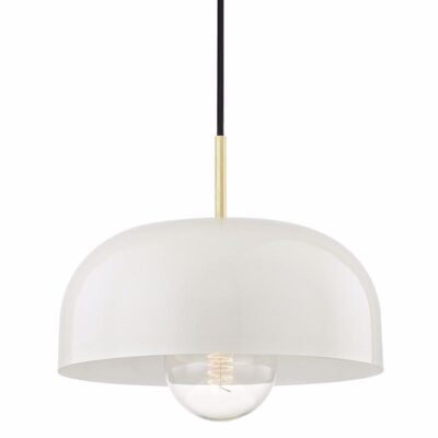 Pacific Pendant Large - Cream - Aged Brass