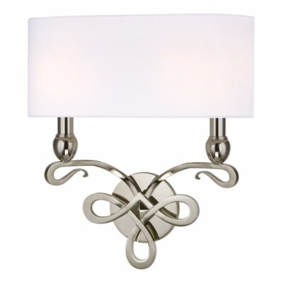 Ribbon Double Sconce - Polished Nickel