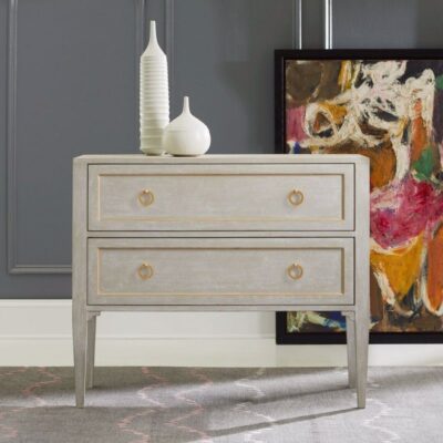 Gustavian Two Drawer Chest- Antique Grey