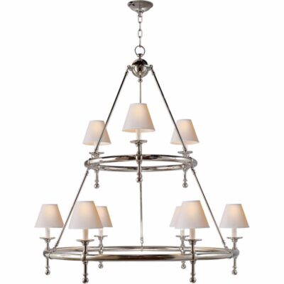 Ring Chandelier--two Tier - Polished Nickel