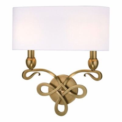 Ribbon Double Sconce - Aged Brass