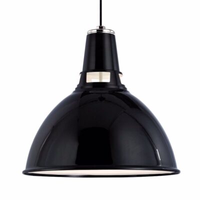 14th Street Pendant--medium - Black & Polished Nickel