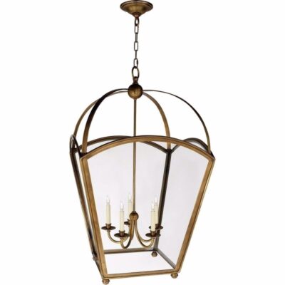 Arch Top Large Tapered Lantern - Antique Burnished Brass
