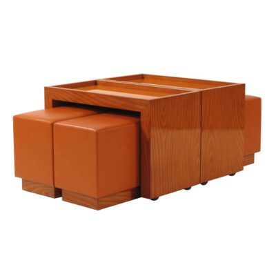 Coffee Table Ottoman With Rolling Trays  Coffee Table Ottoman