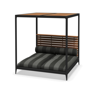 Daybed With Teak Back & Roof