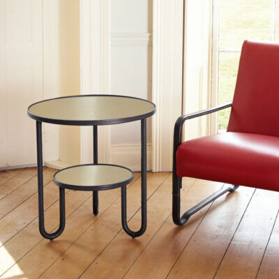 Tubular Side Table, Leather