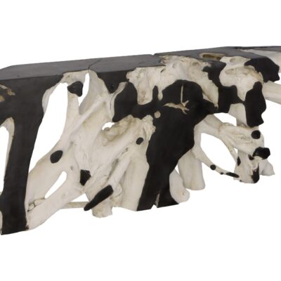 Teak Root Console Table Black Bleached