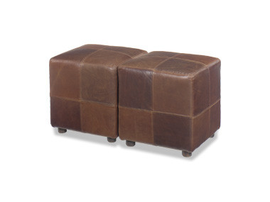 Cube Ottomans With Pieced Panels