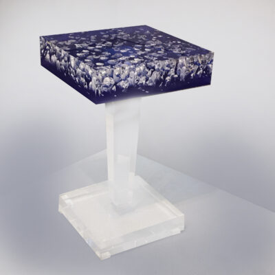 Square Bubble Top Side Table